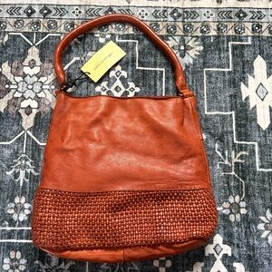 NWT Marta Ponti Portugal Leather Shoulder Bag Terracotta